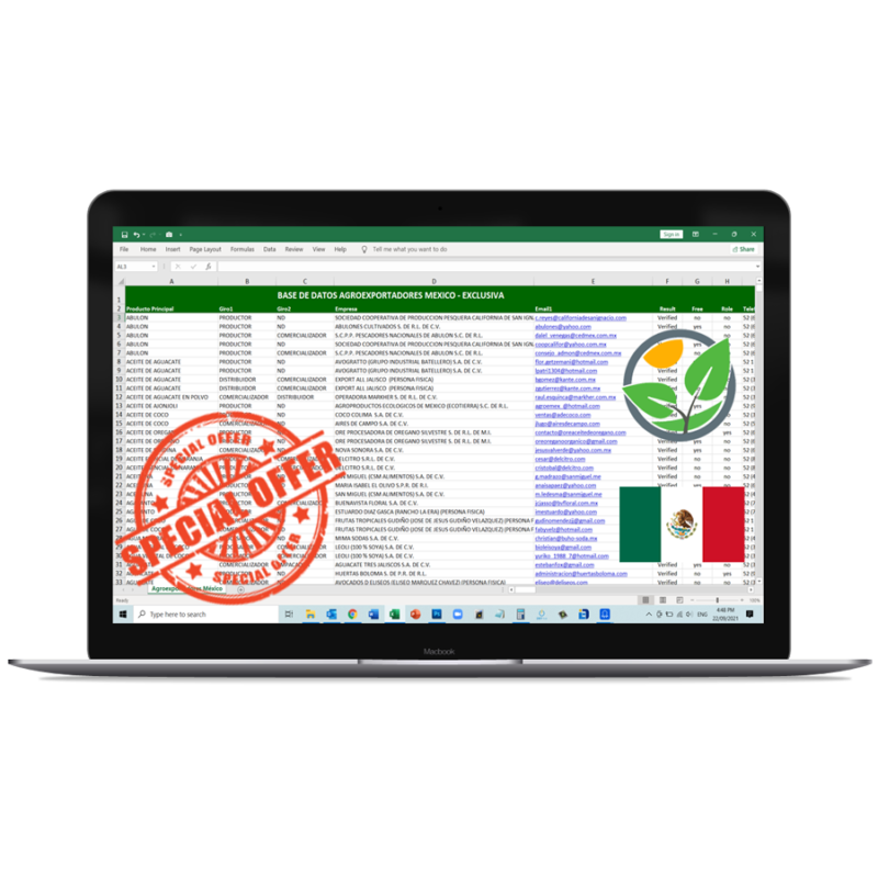 Base de Datos Agroexportadores México