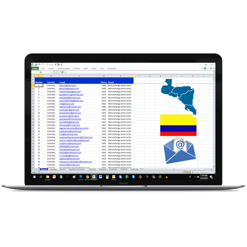 Emails de Empresas en Cetroamérica, República Dominicana y Colombia