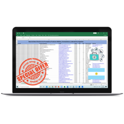 Base de Datos Proveedores Productos Médicos, Farmacéuticos y Laboratorios Argentin